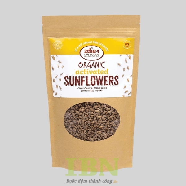 Mẫu tem hạt hướng dương dán bao bì túi giấy