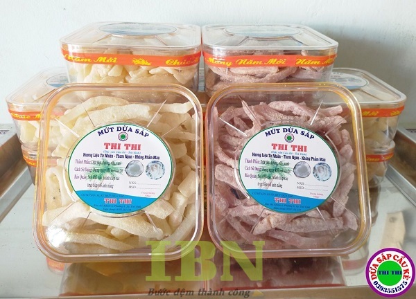 Mẫu tem mứt dừa hình tròn