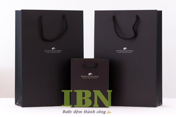 Mẫu túi giấy đựng đồng hồ màu đen sang trọng