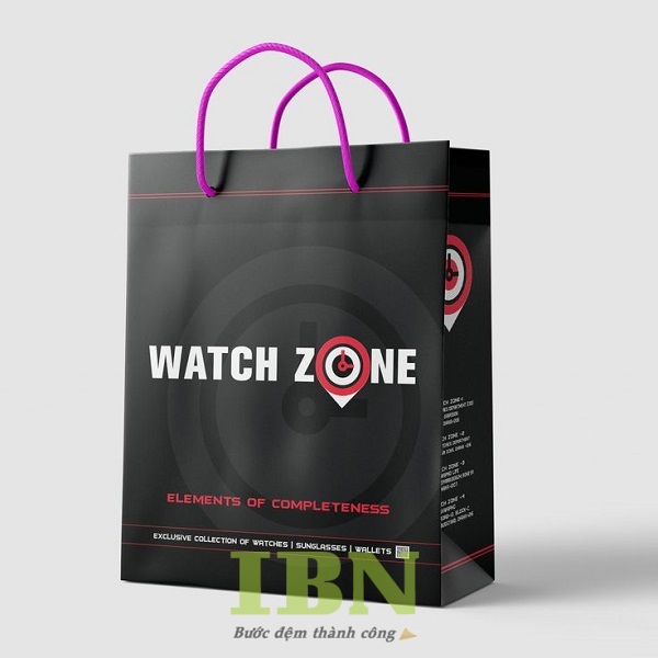 Mẫu túi giấy đựng đồng hồ tông đen thu hút