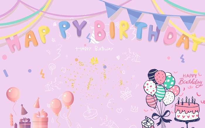 Mẫu backgroud sinh nhật bé gái