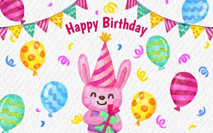 Mẫu backgroud sinh nhật đáng yêu cho bé gái