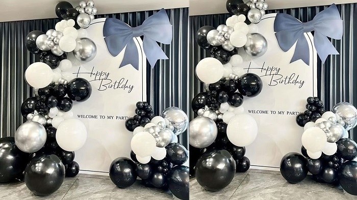 Mẫu backgroud sinh nhật màu đen bắt mắt