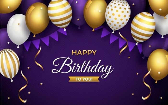 Mẫu backgroud sinh nhật bắt mắt tông màu tím