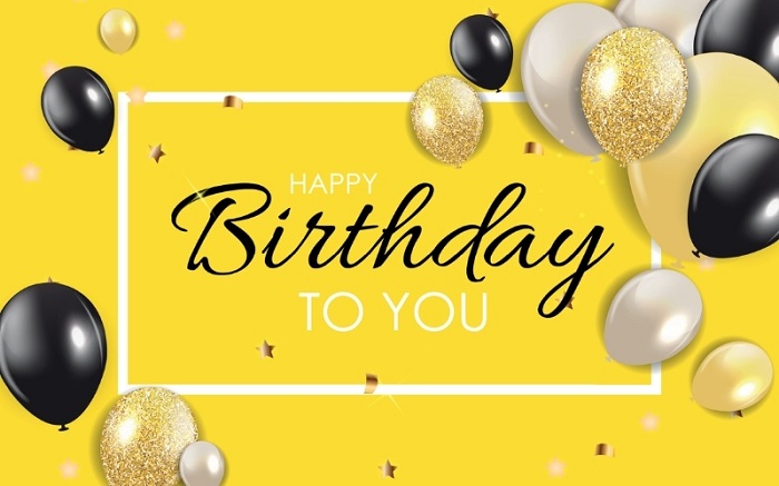 Mẫu backgroud sinh nhật màu vàng bắt mắt