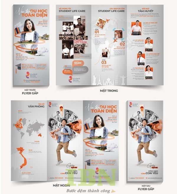 Mẫu brochure du học tone cam năng động