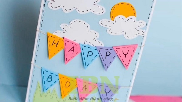 Mẫu thiệp chúc mừng sinh nhật handmade đáng yêu