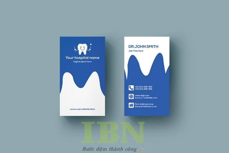 Mẫu card visit nha khoa màu trắng xanh thu hút