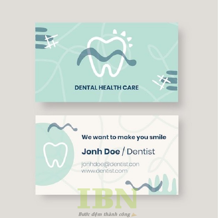 Mẫu name card nha khoa thiết kế nhã nhặn, bắt mắt