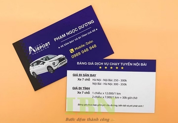 Mẫu card visit xe du lịch thiết kế độc đáo, bắt mắt