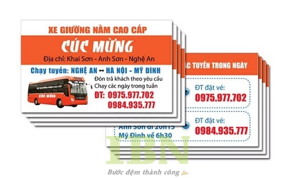Mẫu card visit xe du lịch chất lượng cao