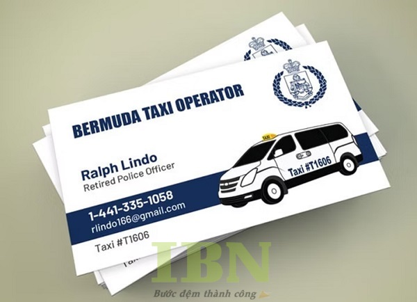 Mẫu card visit xe du lịch đơn giản, bắt mắt