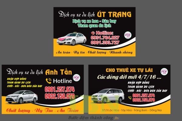 Mẫu card visit xe du lịch thiết kế theo yêu cầu