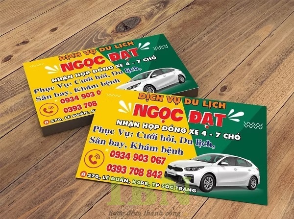 Mẫu card visit xe du lịch - nhà xe Ngọc Đạt