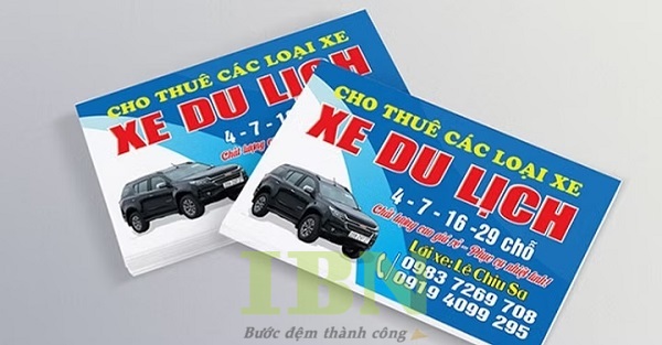 Mẫu danh thiếp xe du lịch thiết kế theo yêu cầu