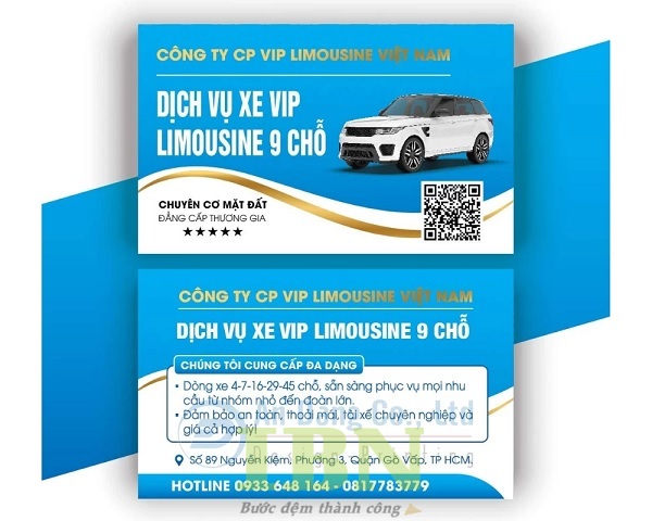 Mẫu danh thiếp dịch vụ xe du lịch