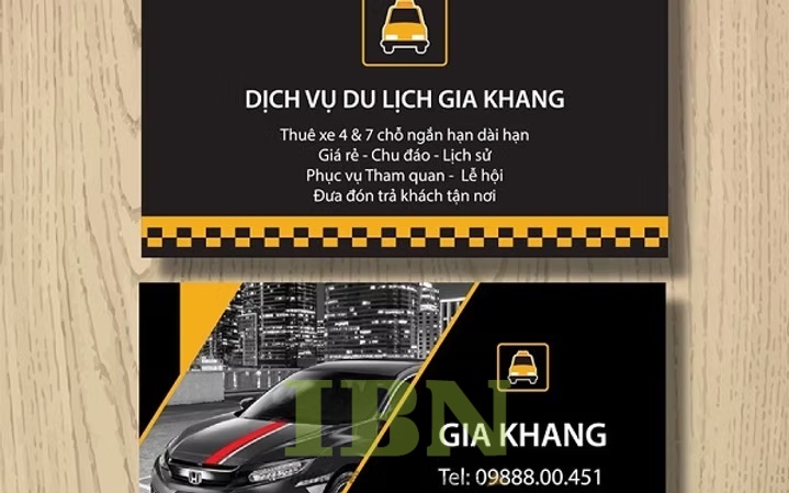 Mẫu danh thiếp dịch vụ xe du lịch Hà Giang