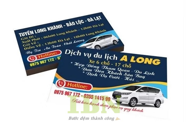 Mẫu danh thiếp dịch vụ xe du lịch đẹp, sang trọng