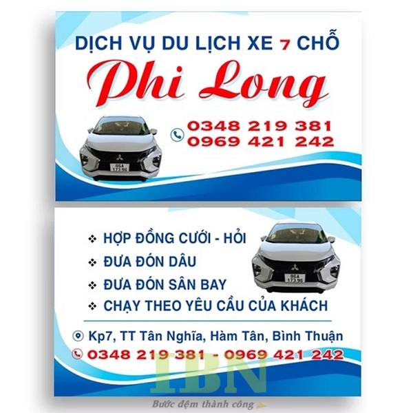 Mẫu danh thiếp dịch vụ xe du lịch độc đáo