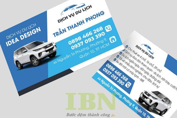 Mẫu card visit xe du lịch đẹp, ấn tượng
