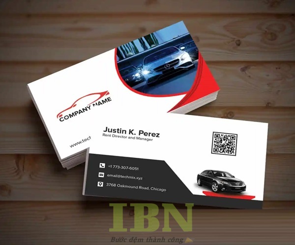 Mẫu card visit xe du lịch thiết kế ấn tượng