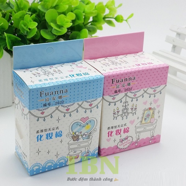 Mẫu hộp giấy đựng bông tẩy trang nắp gài 2 đầu, thiết kế nhỏ gọn