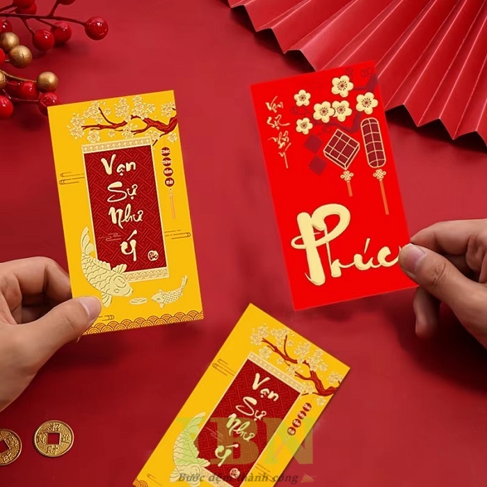 Mẫu bao lì xì size nhỏ nhiều màu sắc