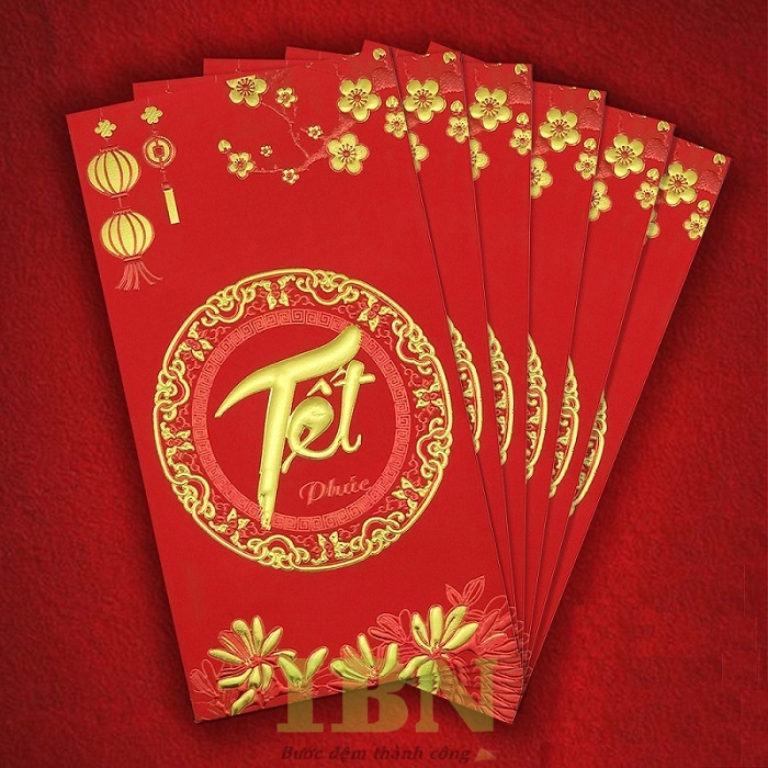 Mẫu bao lì xì Tết in ép kim bắt mắt
