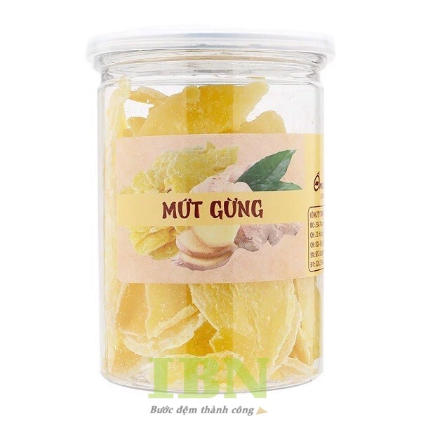 Mẫu tem nhãn dán thân hộp mứt gừng