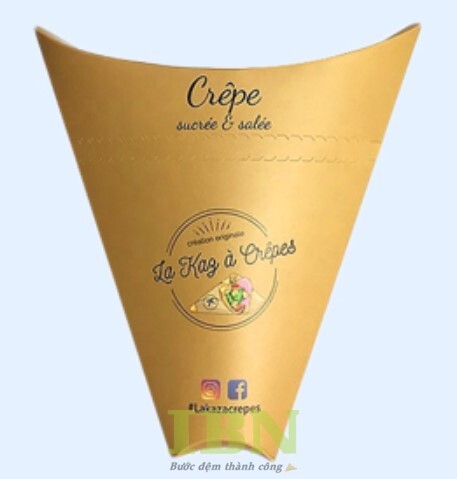Mẫu túi giấy kraft đựng bánh Crepe 