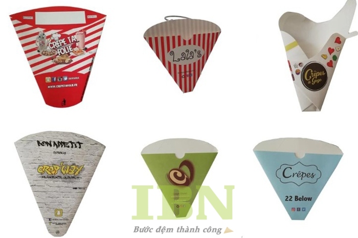 Các mẫu túi giấy đựng bánh Crepe thiết kế đa dạng