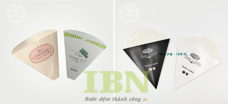 Mẫu túi giấy cán màng đựng bánh Crepe 