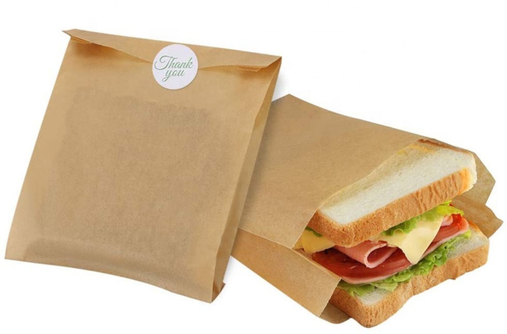 In Túi Giấy Bánh Mì Giá Rẻ, Số Lượng Ít 22 Túi giấy đựng bánh mì sandwich