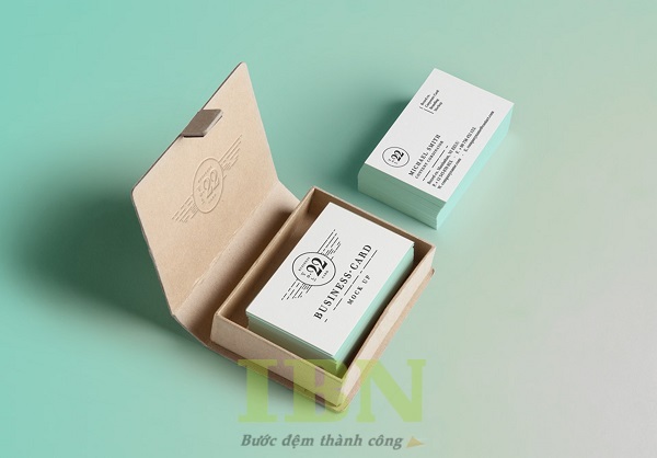 Mẫu hộp đựng name card màu be nhẹ nhàng, tinh tế