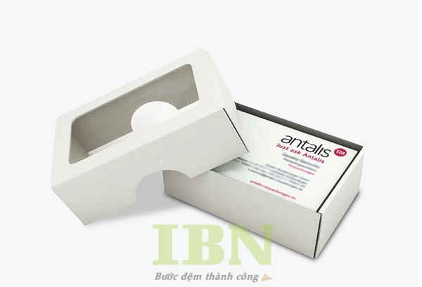 Mẫu hộp đựng name card nắp rời, có cửa sổ