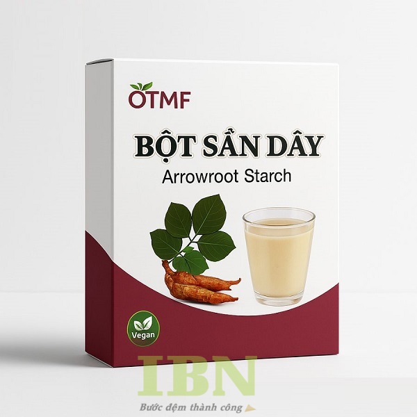 Mẫu hộp giấy đựng bột sắn dây đẹp, chất lượng