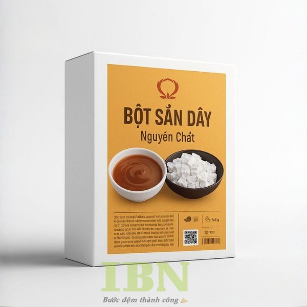 Mẫu hộp giấy đựng bột sắn dây thiết kế theo yêu cầu