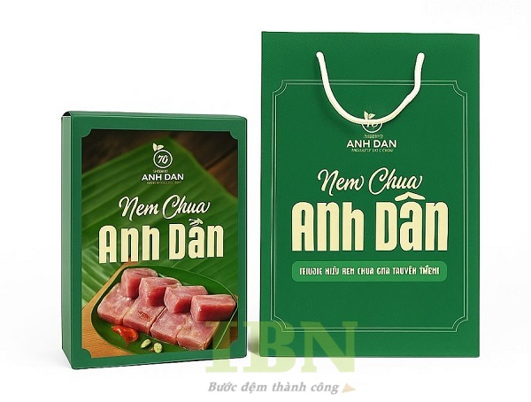 Mẫu hộp giấy đựng nem chua có quai
