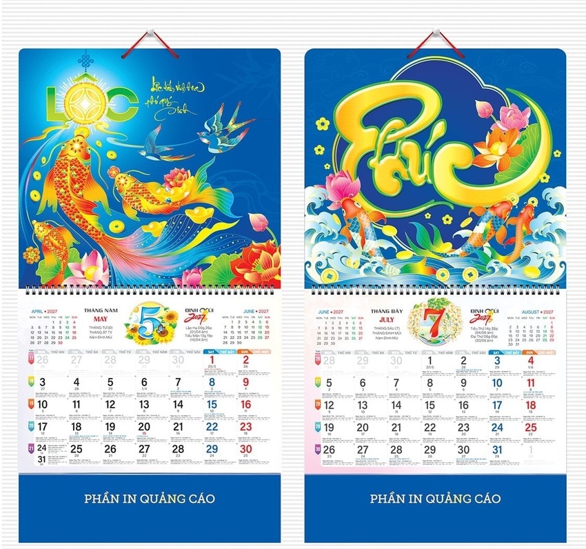 Mẫu lịch treo tường thiết kế đẹp, sang trọng