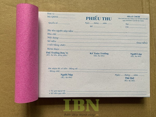 Mẫu phiếu thu thiết kế theo yêu cầu