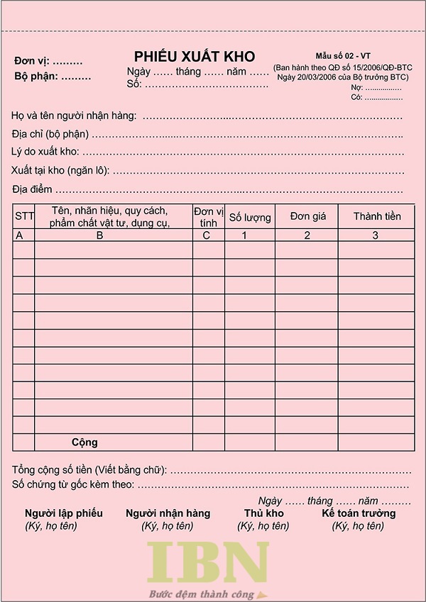 In Phiếu Xuất Kho 37 In phiếu xuất kho chất lượng, giá cạnh tranh tại công ty In Bảo Ngọc