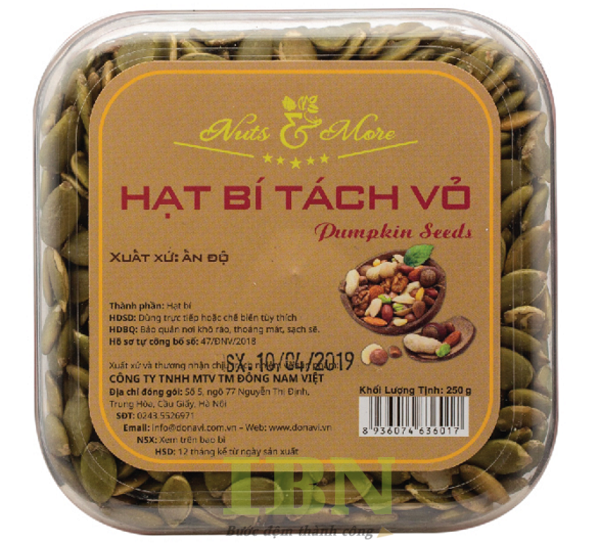 Mẫu tem hạt bí hình vuông dán nắp hộp