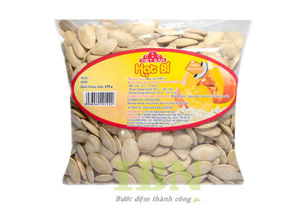 Mẫu tem nhãn hạt bí hình elip dán bao bì túi