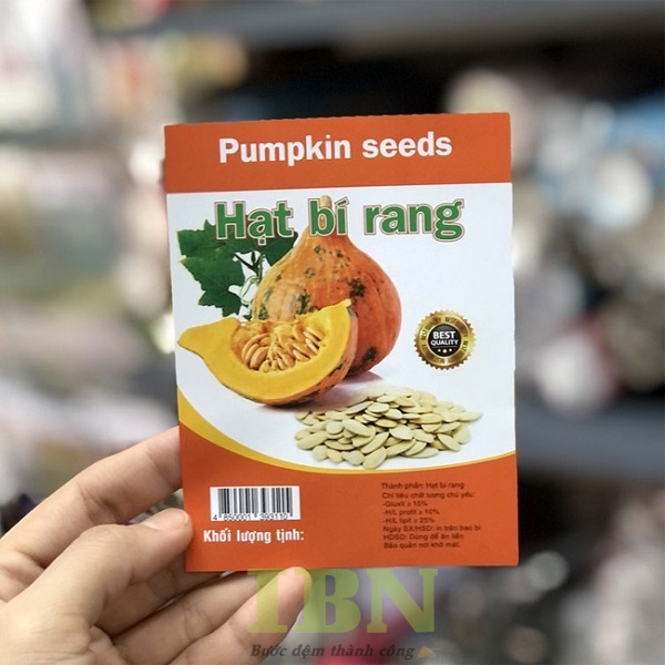 Mẫu tem nhãn hạt bí thiết kế theo yêu cầu