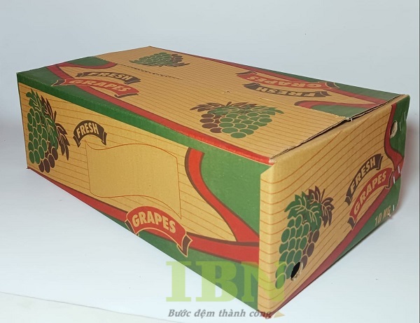 Mẫu thùng carton đựng nho nắp đối khẩu