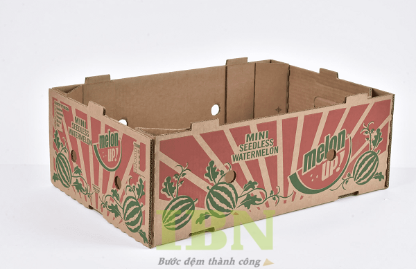 Mẫu thùng carton không nắp đựng dưa hấu
