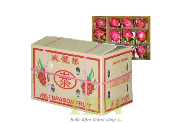 Mẫu thùng carton có ngăn đựng thanh long