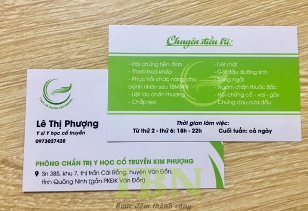 Mẫu card vist đông y thiết kế đơn giản, thu hút