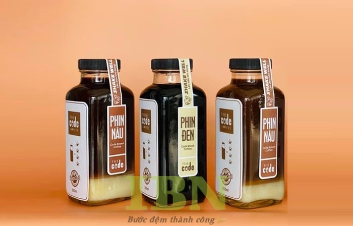 Mẫu tem nhãn dán chai thủy tinh đựng cà phê