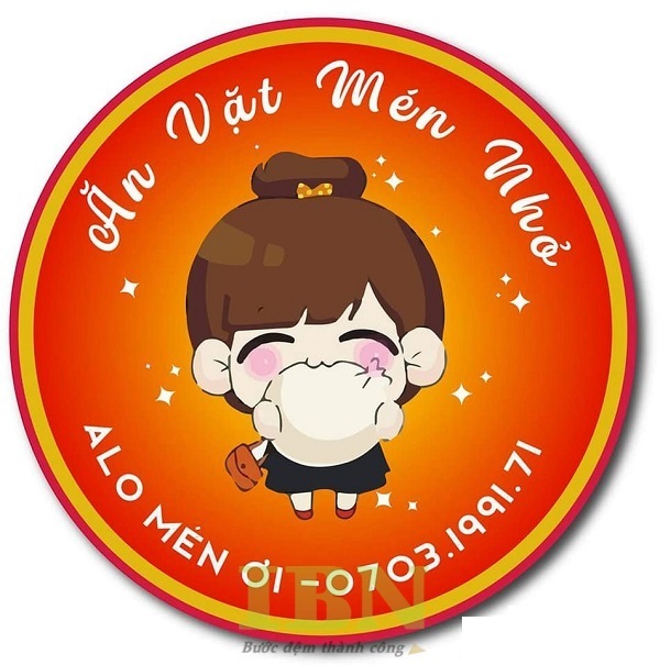 Mẫu logo ăn vặt hình chibi cute